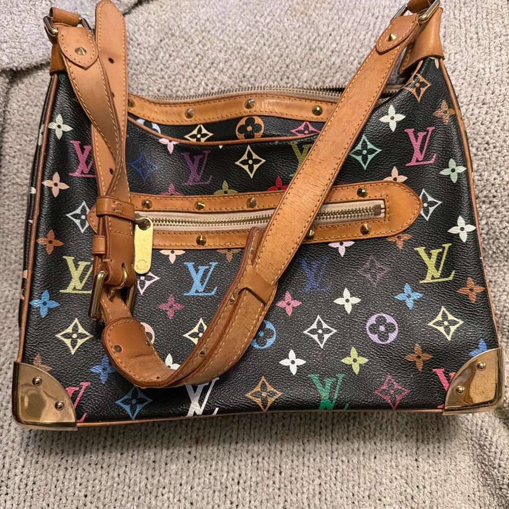 Louis Vuitton x Takashi Murakami Black Monogram Multicolore Boulogne